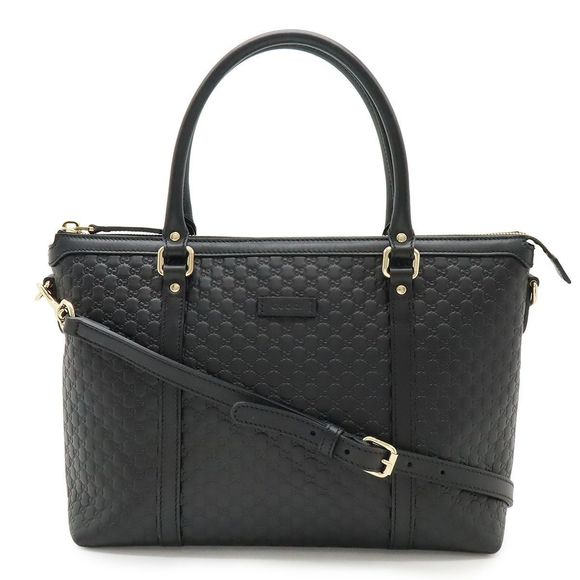 Gucci Gucci Micro Guccissima Tote Bag 2WAY Shoulder Bag Leather Black Black - Picture 1 of 7